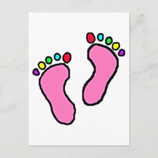 Colorful Feet Cartoon Postcard (Front)