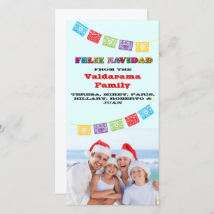 Colorful Feliz Navidad Photo card with Banners