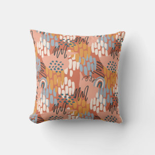 colorful feminine abstract mosaic throw pillow
