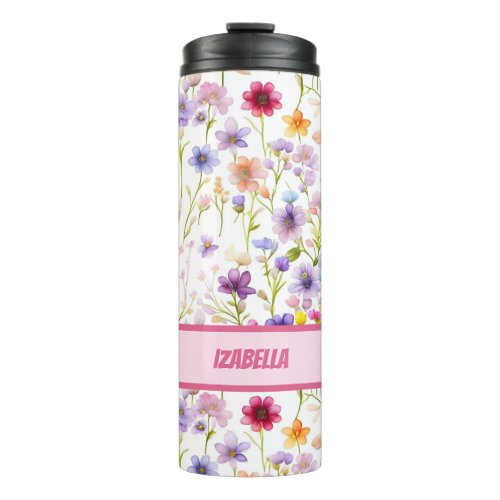 Colorful Feminine and Girly Spring Wild Flowers  Thermal Tumbler