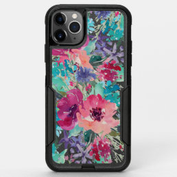 Colorful Feminine Watercolor Floral Pattern OtterBox Commuter iPhone 11 Pro Max Case