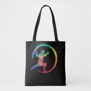 Colorful Fencing Sport Fencer Tote Bag