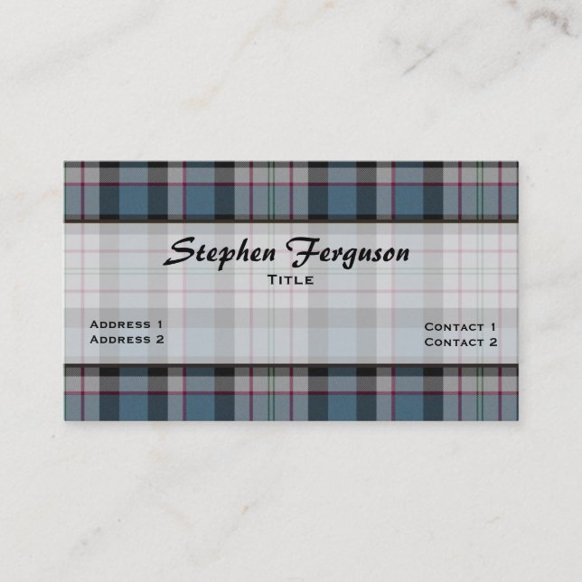 Colorful Ferguson Plaid Custom Business Card (Front)