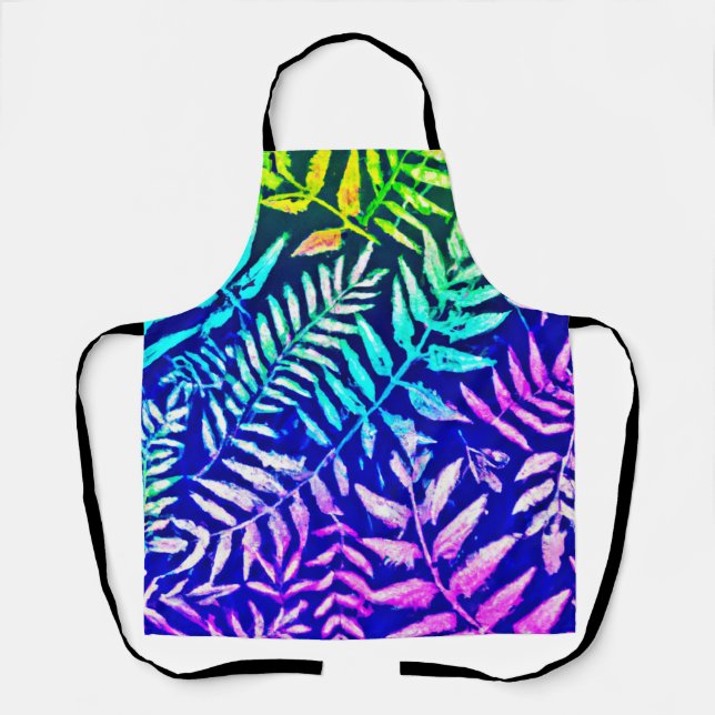 Colorful Fern Pattern Apron (Front)
