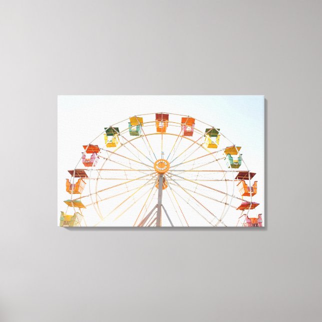 Colorful Ferris Wheel Stretched Canvas Art (Front)