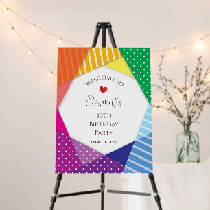 Colorful Festival Themed 30th Birthday Welcome Foam Board