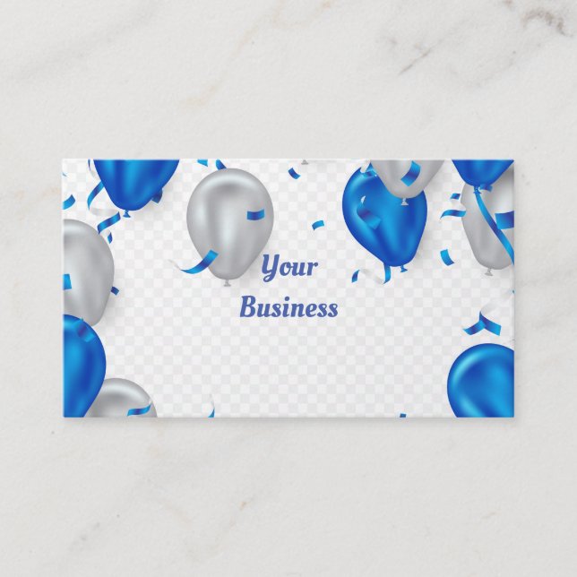 Colorful Festive Balloons Business Card (Front)