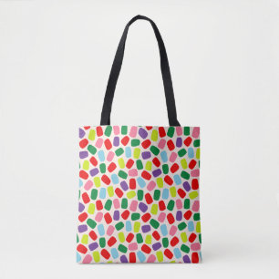 Colorful Festive Blush Pink Christmas Candy Tote Bag