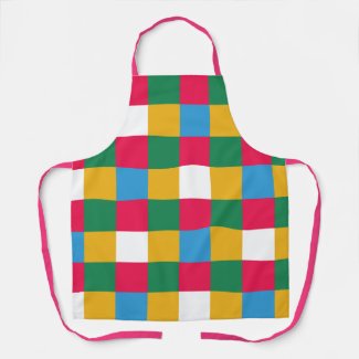 Colorful Festive Checkerboard Apron