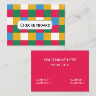 Colorful Festive Checkerboard Business Card