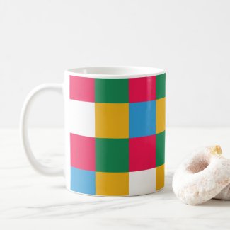 Colorful Festive Checkerboard Coffee Mug