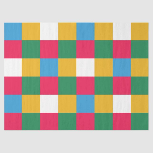 Colorful Festive Checkerboard Tissue Paper (Front)