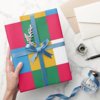 Colorful Festive Checkerboard Wrapping Paper