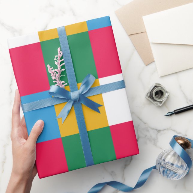 Colorful Festive Checkerboard Wrapping Paper (Gifting)