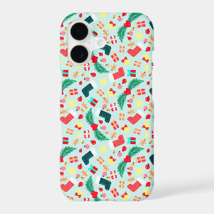 Colorful Festive Christmas Holiday Pastel Green iPhone 17 Case