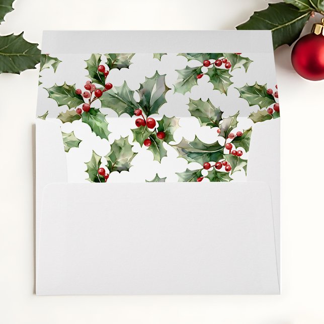 Colorful Festive Christmas Holly Envelope (Creator Uploaded)