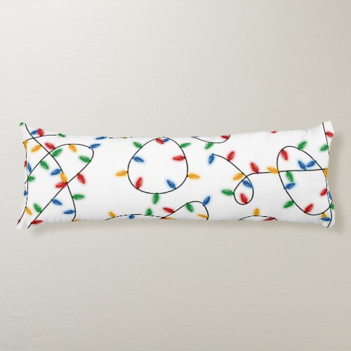 Colorful Festive Christmas Lights Pattern Body Pillow