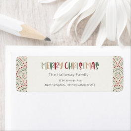Colorful Festive Christmas Return Address Envelope Label