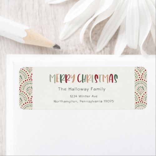 Colorful Festive Christmas Return Address Envelope Label