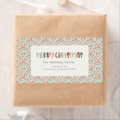 Colorful Festive Christmas Return Address Package Label