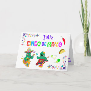 Colorful Festive Cinco de Mayo 2025 Dancing Cactus Card