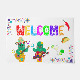 Colorful Festive Cinco de Mayo 2025 Dancing Cactus Doormat