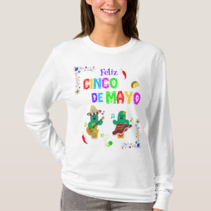 Colorful Festive Cinco de Mayo 2025 Dancing Cactus T-Shirt