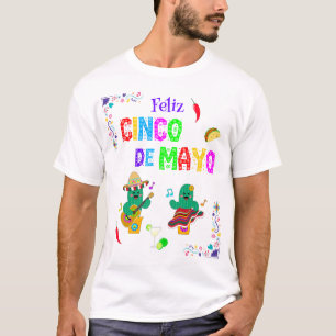 Colorful Festive Cinco de Mayo 2025 Dancing Cactus T-Shirt