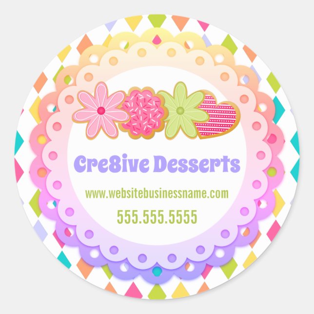 Colorful Festive Cookies Bakery Packaging Seals (Front)