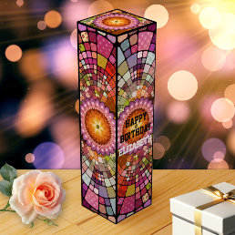 Colorful Festive Fine Art Mosaic Wine Box