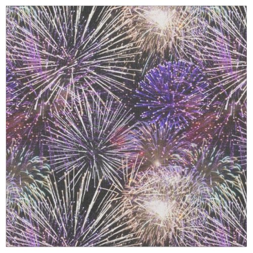 Colorful Festive Fireworks Starbursts Fabric