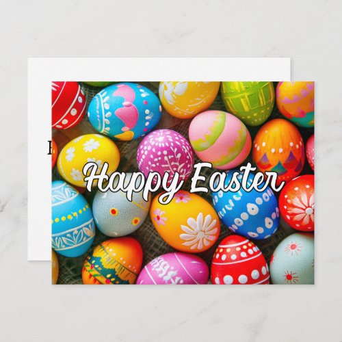 Colorful Festive Happy Easter Eggs Holiday Card