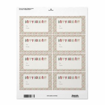 Colorful Festive Happy Holidays Rectangle Gift Label | Zazzle