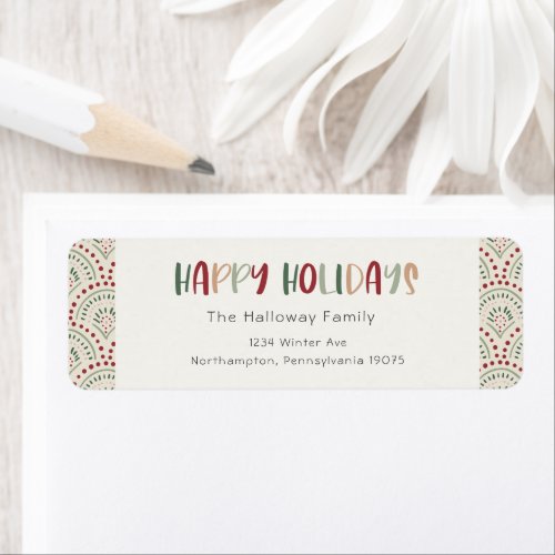 Colorful Festive Holiday Return Address Envelope Label
