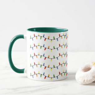 Colorful Festive Holiday Tree Lights Art Pattern Mug
