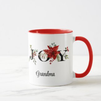 Colorful Festive Joy w/Poinsettias and Berries
