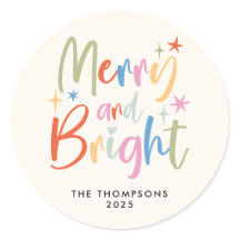 Colorful Festive Merry and Bright Photo Christmas