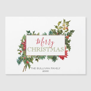 Colorful Festive Merry Christmas Floral w/Label