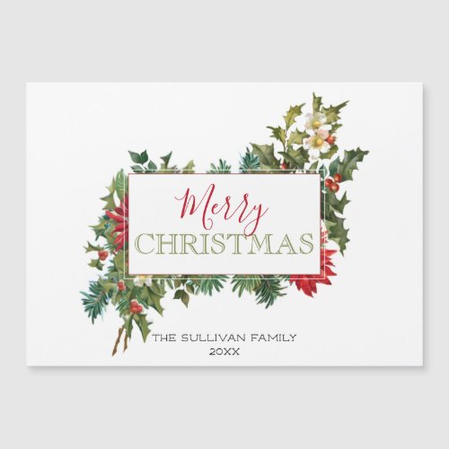 Colorful Festive Merry Christmas Floral wLabel