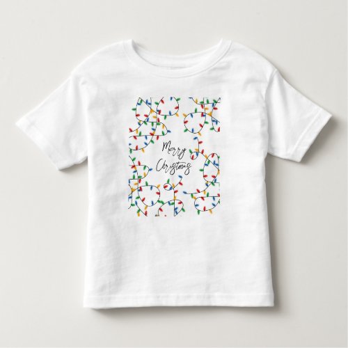 Colorful Festive Merry Christmas Lights Pattern Toddler T_shirt