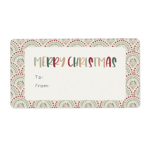Colorful Festive Merry Christmas Rectangle Gift Label