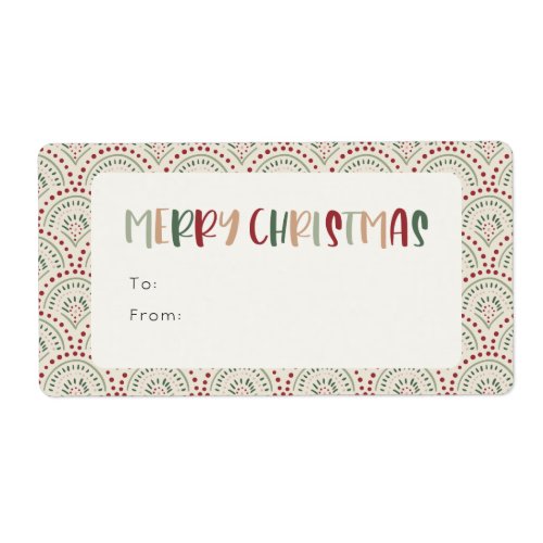 Colorful Festive Merry Christmas Rectangle Gift Label