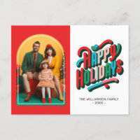 Colorful Festive Retro Arch Family Photo
