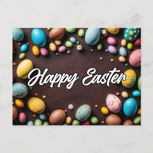 Colorful Festive Springtime Easter Collage Postcard (Front)