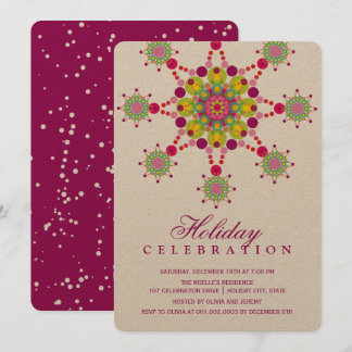 Colorful Festive Star Elegant Holiday Party Invite