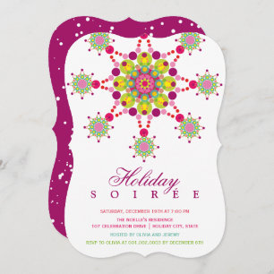 Colorful Festive Star Modern Holiday Party Invite