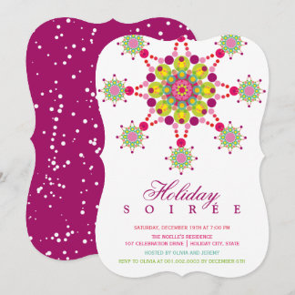 Colorful Festive Star Modern Holiday Party Invite