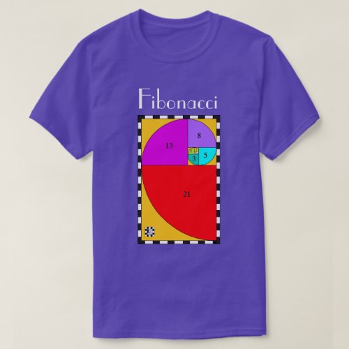 Colorful Fibonacci Spiral T_Shirt