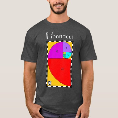 Colorful Fibonacci Spiral T_Shirt