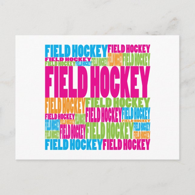 Colorful Field Hockey Postcard (Front)